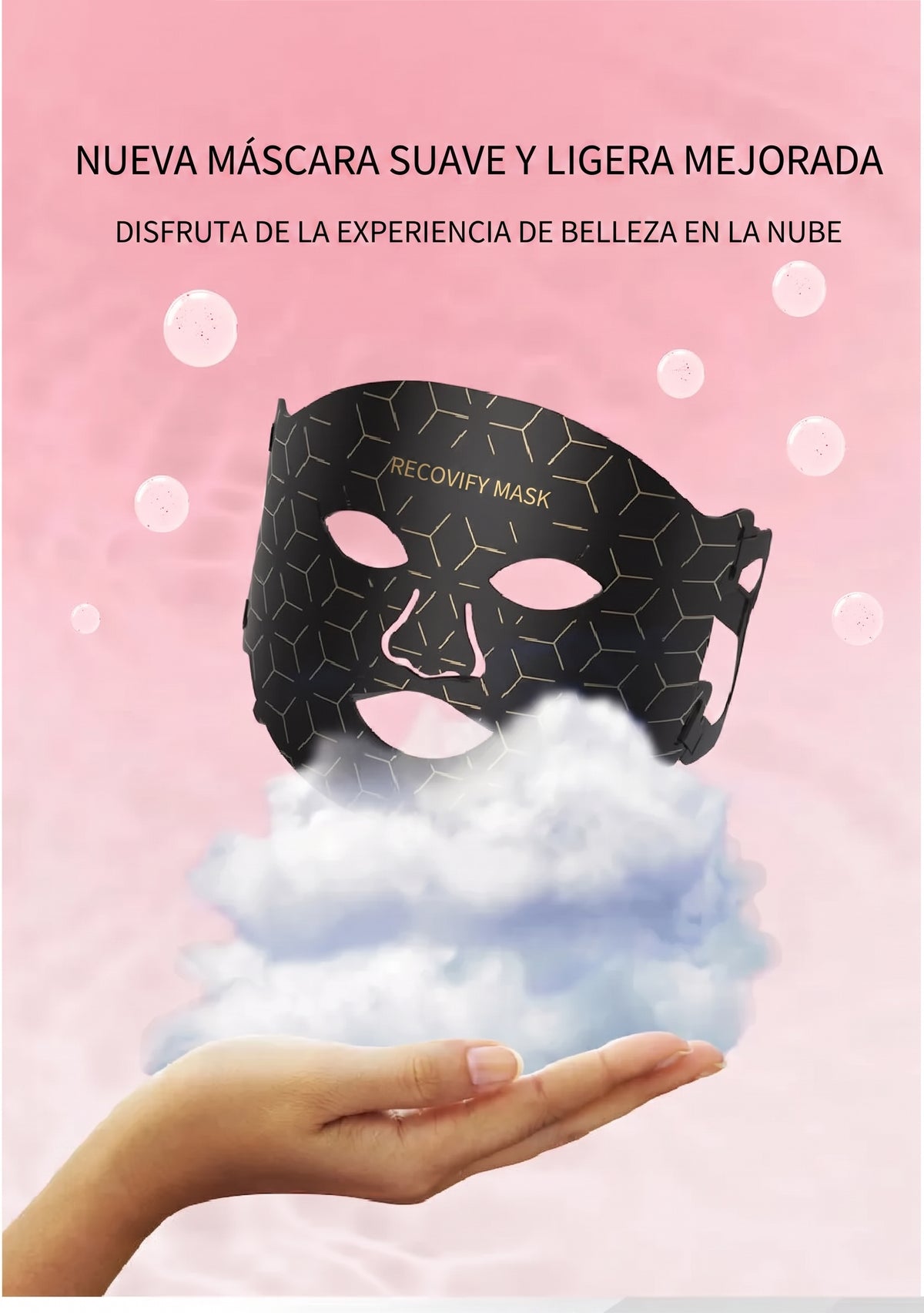 Ajuste ergonómico y cómodo de la mascara led para garantizar la mejor experiencia