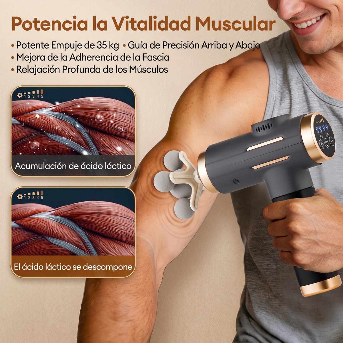 Pistola masaje silenciosa de 99 velocidades para recuperación muscular avanzada